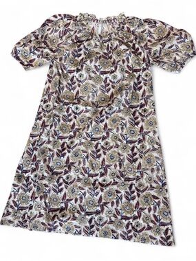 Cotton Floral Smocked Neck Dress
